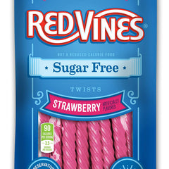 Red Vines Sugar Free Strawberry Twist bag front for on-the-go snacking.