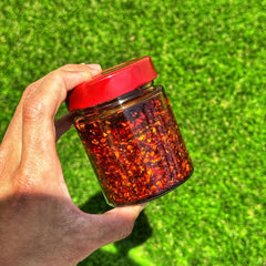 Close-up of Redbloom ingredients emphasizing whole-food blend