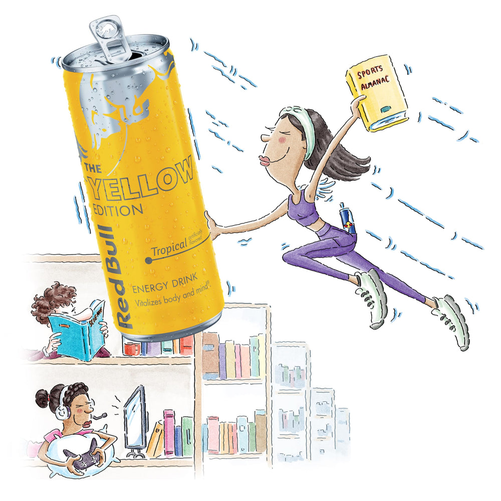 Red Bull Yellow Edition tropical pour ready for study session