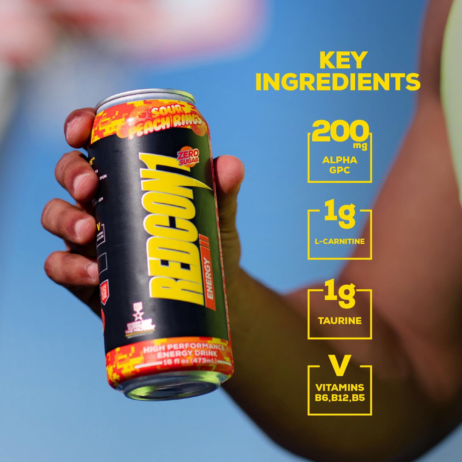 RedCon1 B12 and B6 vitamins illustration signaling energy support.