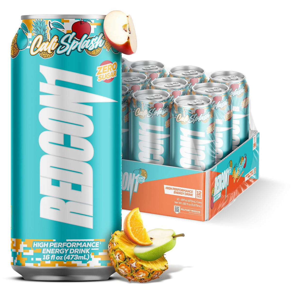Redcon1 Energy Cali Splash can with zero sugar for clean on-the-go energy