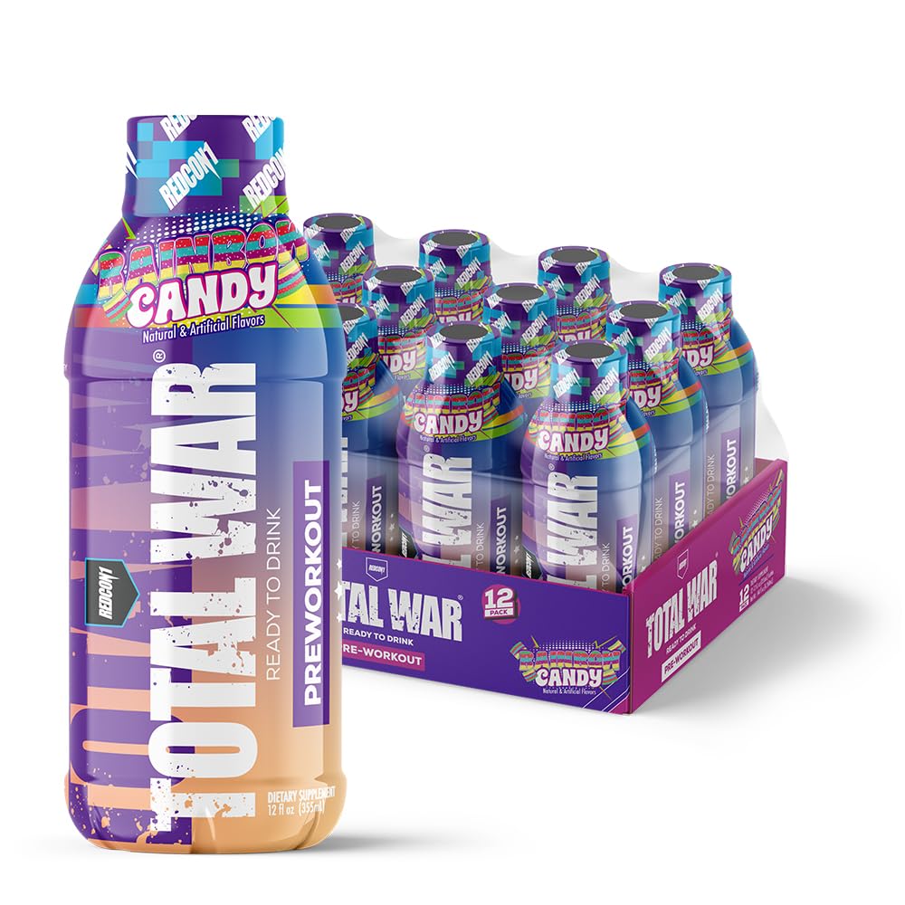 REDCON1 Total War RTD bottle pour energizes workouts with focus.