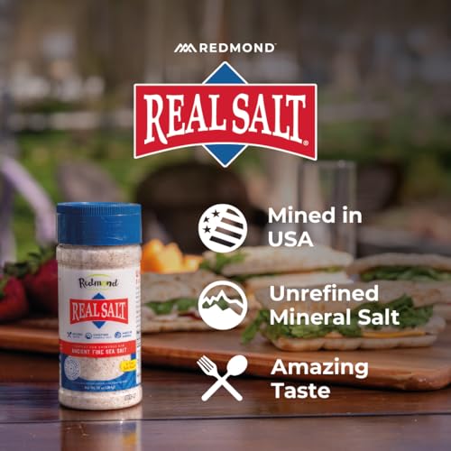 Redmond Real Salt on kitchen counter ready for everyday seasoning.