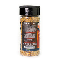 Redmond Real Salt Wasatch Steak seasoning on steak, delivers rich, full-bodied flavor.