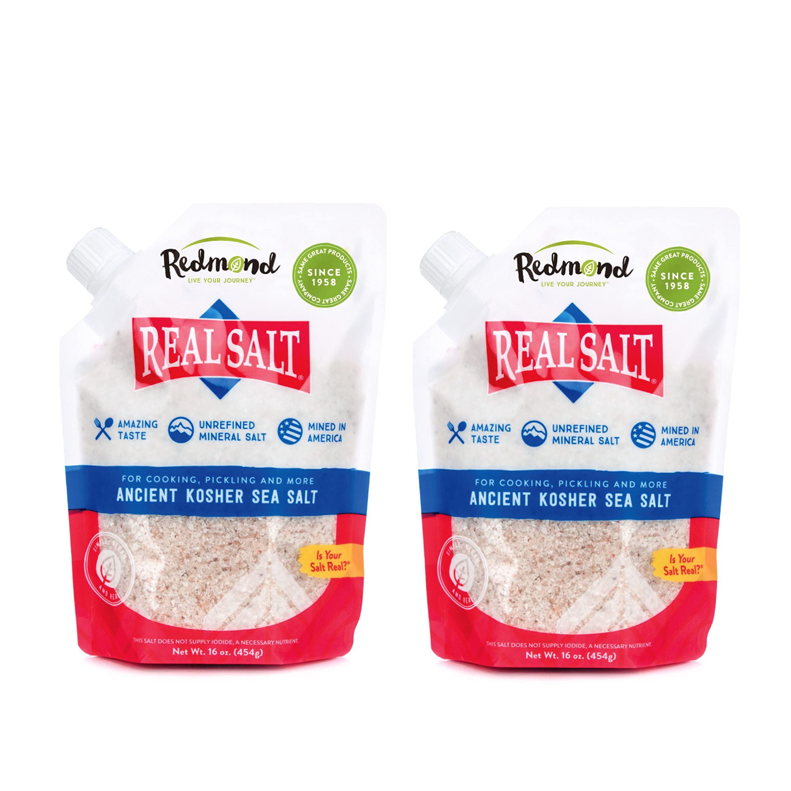 Redmond Real Sea Salt 16oz pouch for everyday cooking.