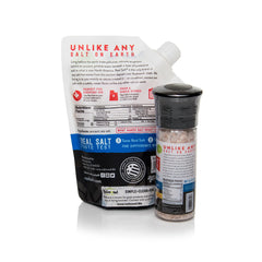 Redmond Real Sea Salt coarse-grinder close-up, perfect for finishing meats and vegetables.
