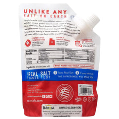 Redmond Real Sea Salt label close-up showing gluten free and kosher certification