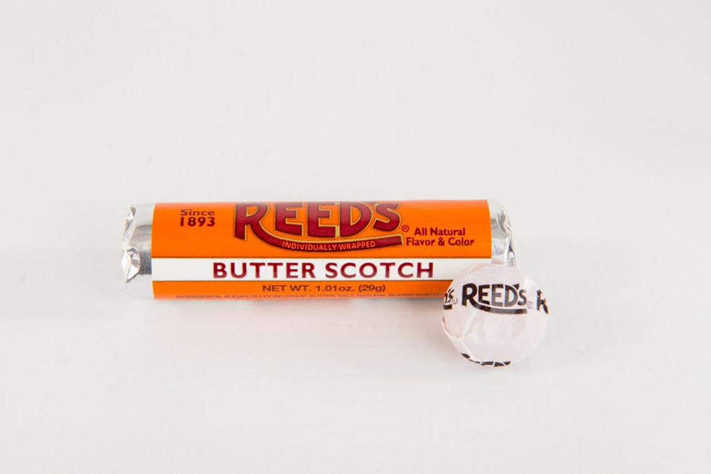 Reed's logo on wrappers signaling a classic, nostalgic treat