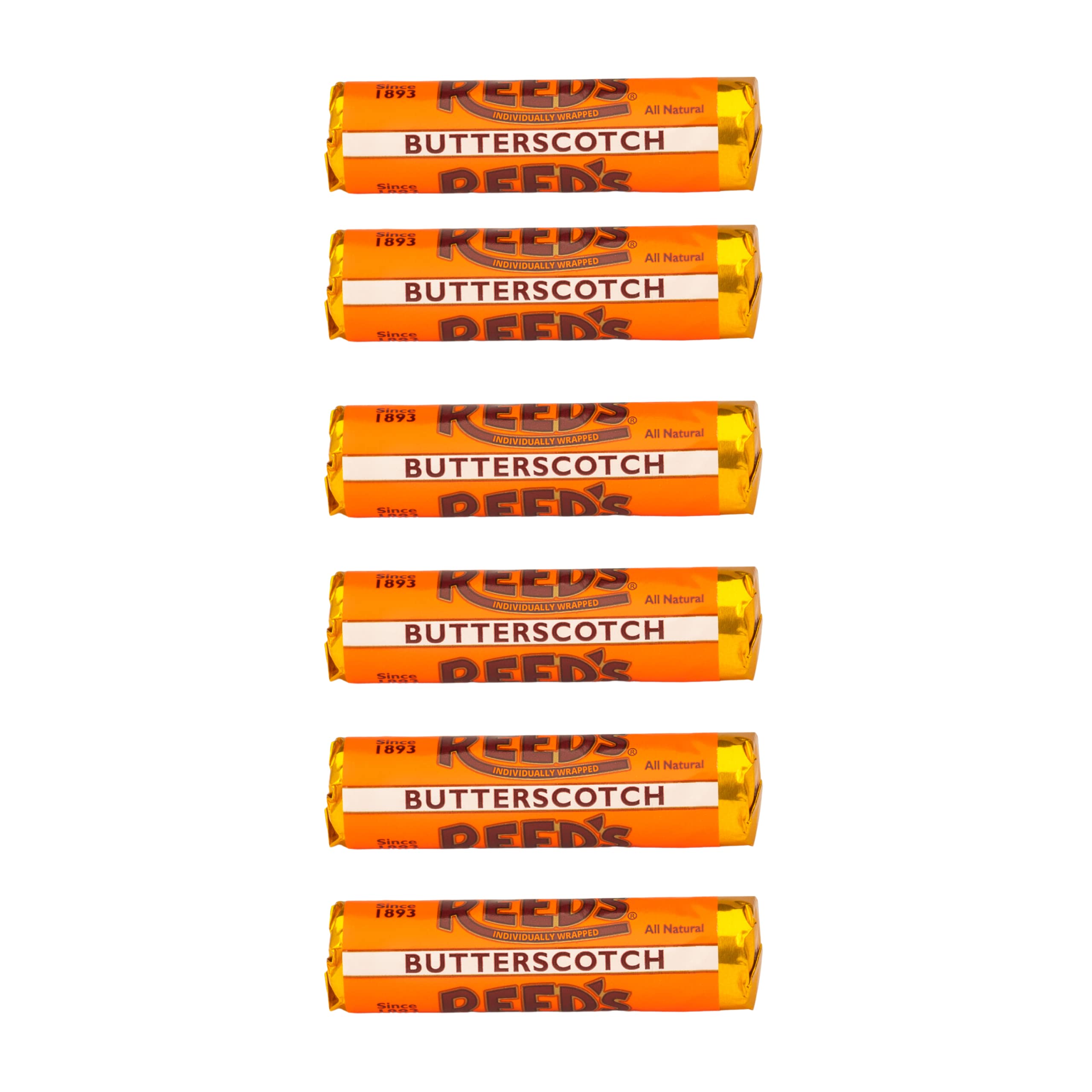 Reed’s butterscotch rolls pack six for convenient sharing at home or office.