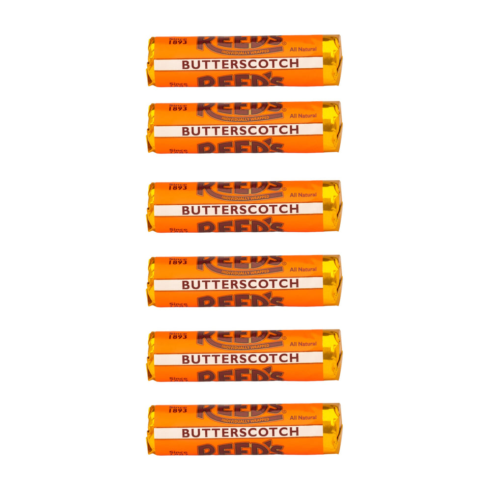 Reed’s butterscotch rolls pack six for convenient sharing at home or office.