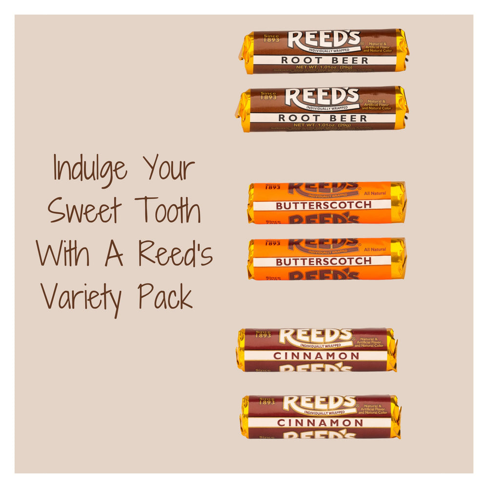 Reed’s candy rolls variety pack: convenient six-roll assortment for gatherings.