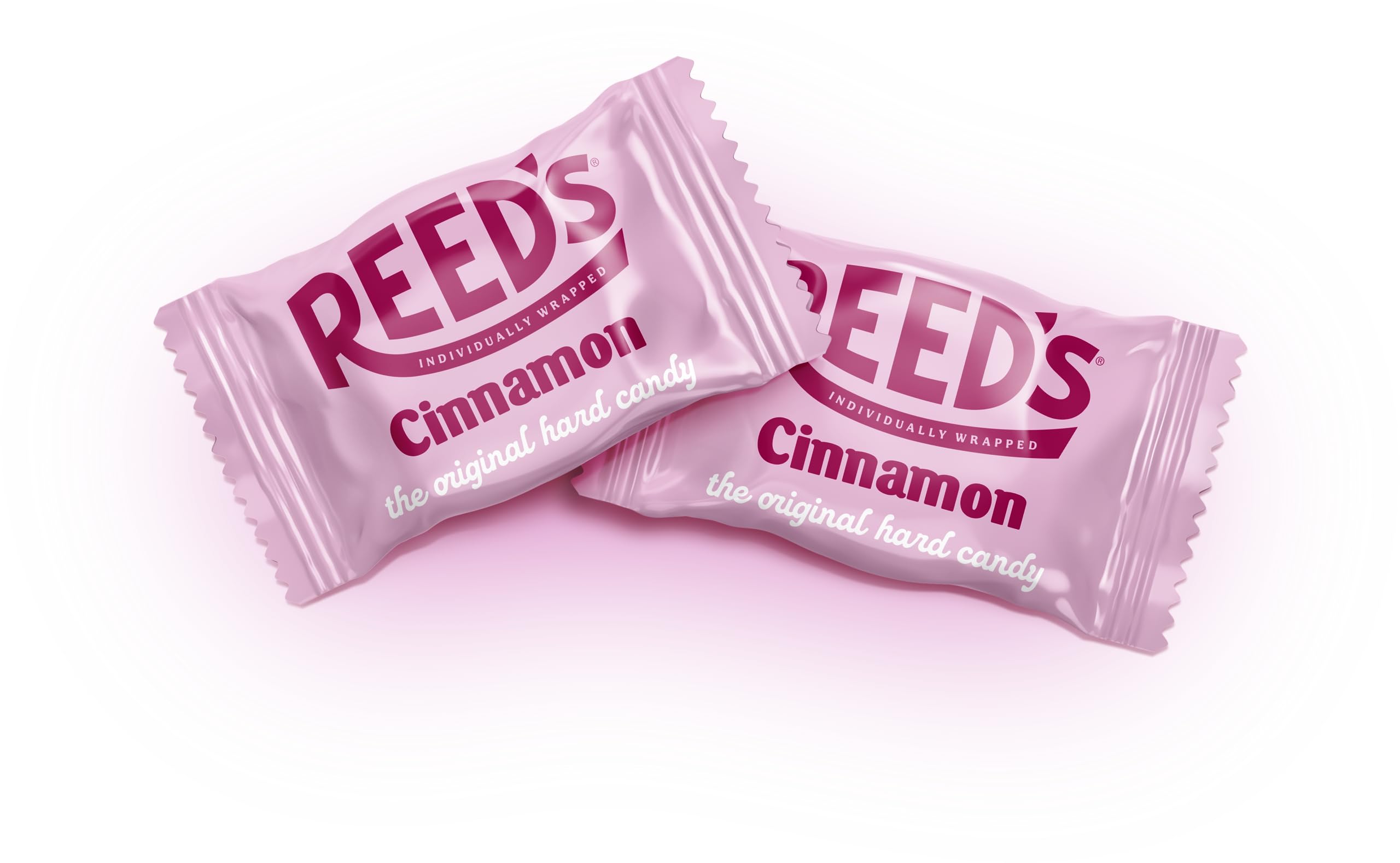 Close-up of Reed's logo-wrapped candies for mess-free enjoyment