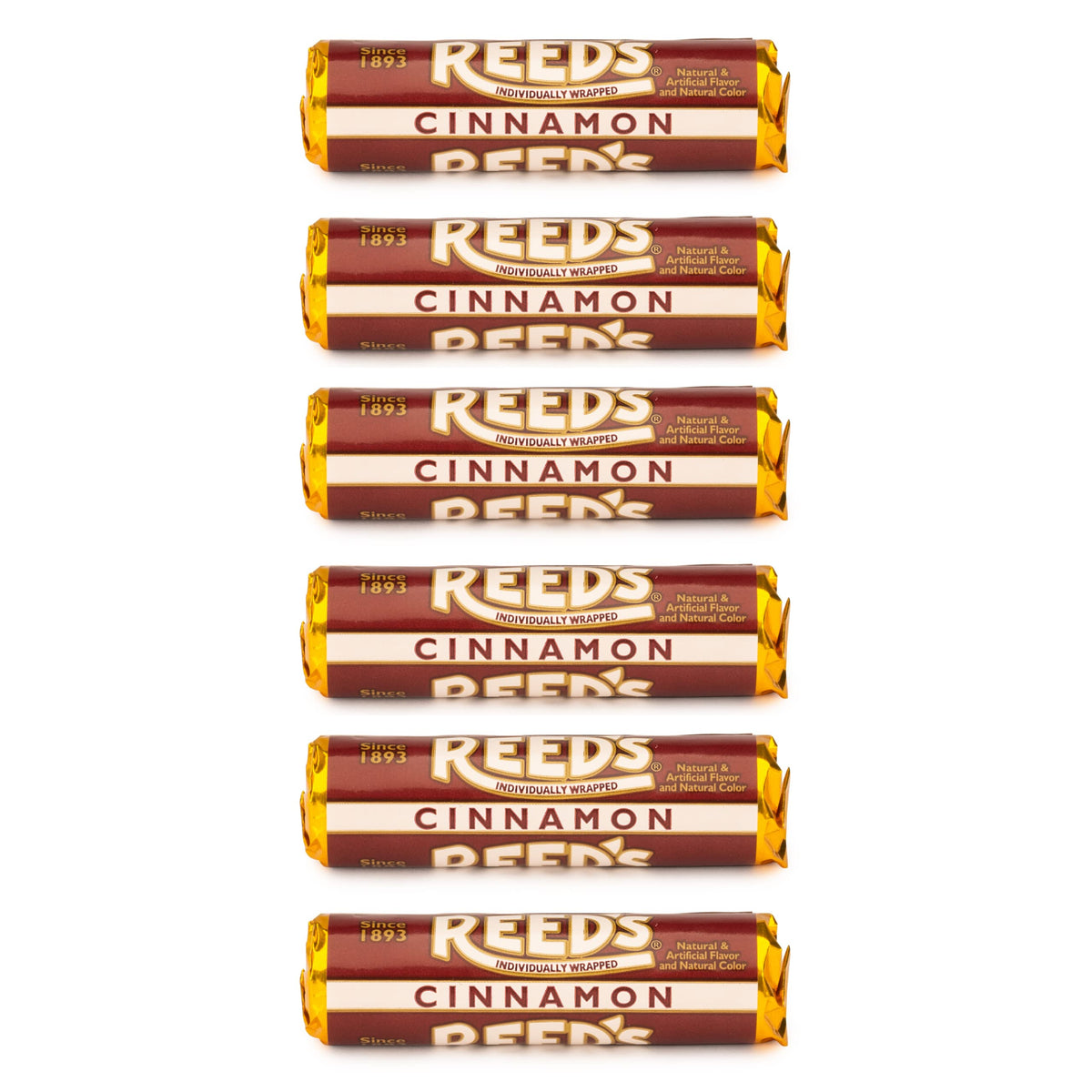 Reed's Cinnamon Rolls pack: six individually wrapped pieces for quick, mess-free snacking