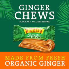 Reed's Ginger Candy Chews close-up texture illustrating chewy bite.
