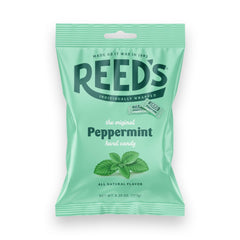 Reed's peppermint candy peg bag front view, showcasing individually wrapped mints with fresh, minty flavor.