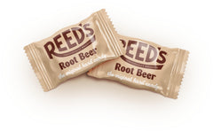 Reed's logo on candy wrapper highlighting authentic branding.