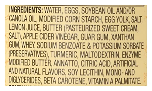 Reese Hollandaise label close-up, highlights natural ingredients.