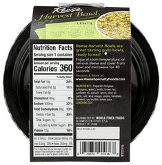 Close-up of lentils, chickpeas, and rice in Reese Harvest Bowl for protein and texture.