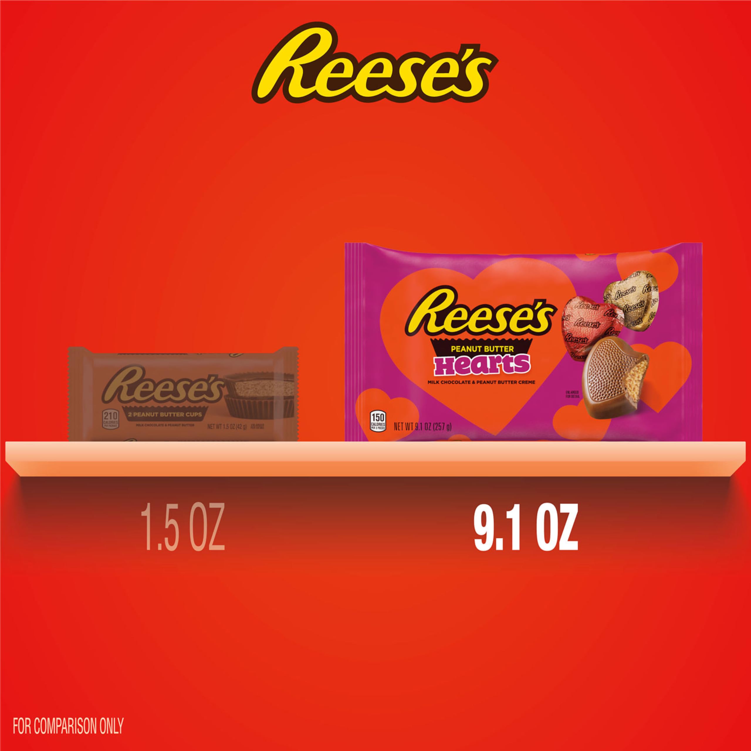 Kosher-certified Reese's Hearts, a chocolate-peanut butter delight.
