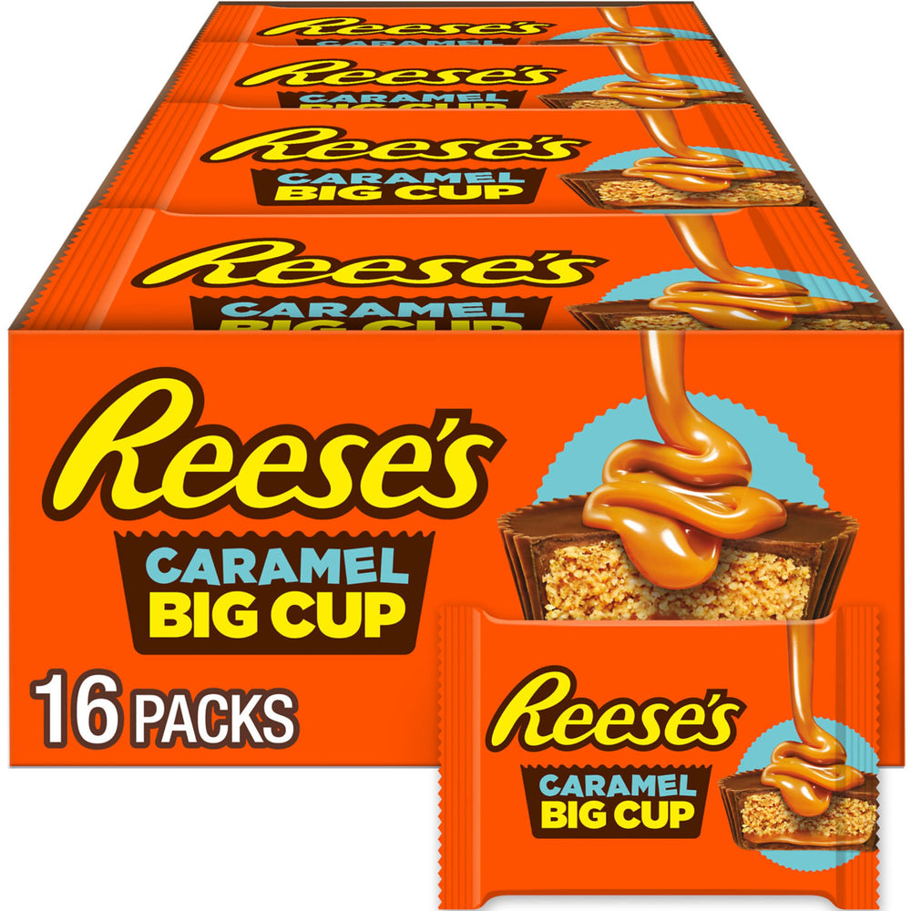 Reese's Big Cup caramel 16-pack for convenient on-the-go snacks