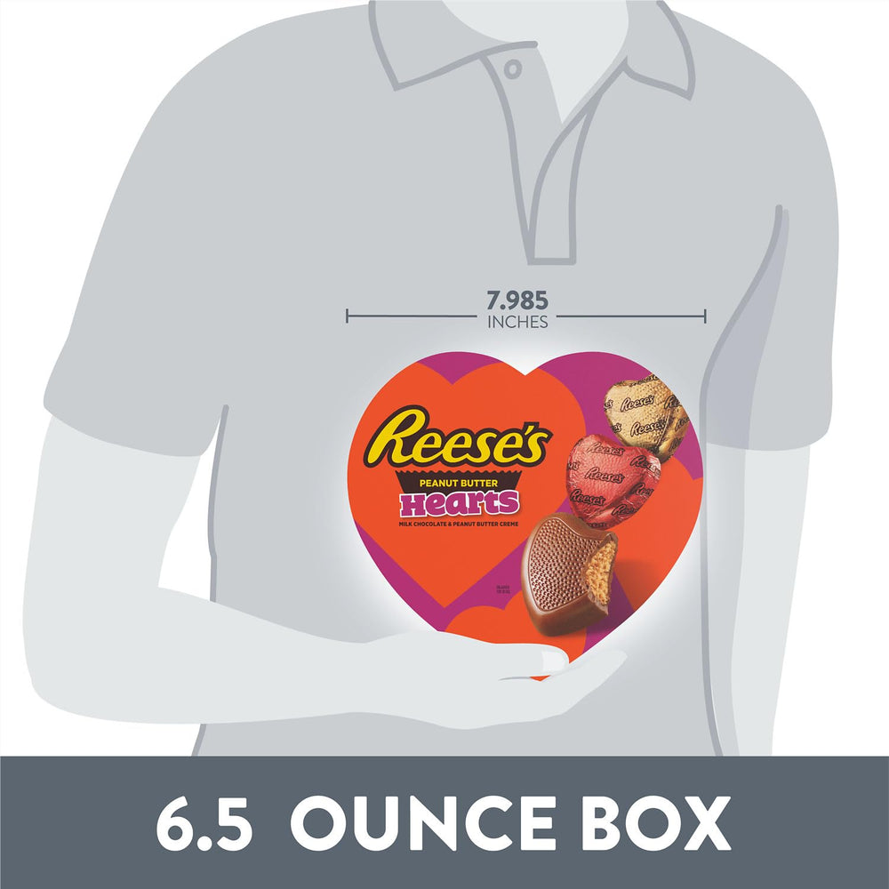 Reese's heart-shaped chocolates ideal for birthdays, football games, and showers.