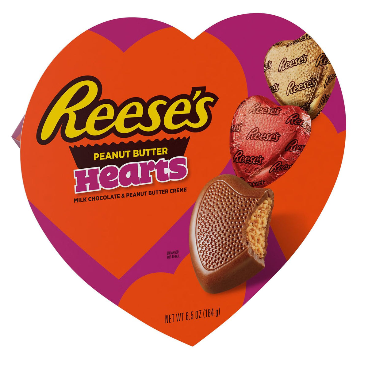 Reese's Chocolate Peanut Butter Creme Hearts in a 6.5-ounce gift box for Valentine gifting.