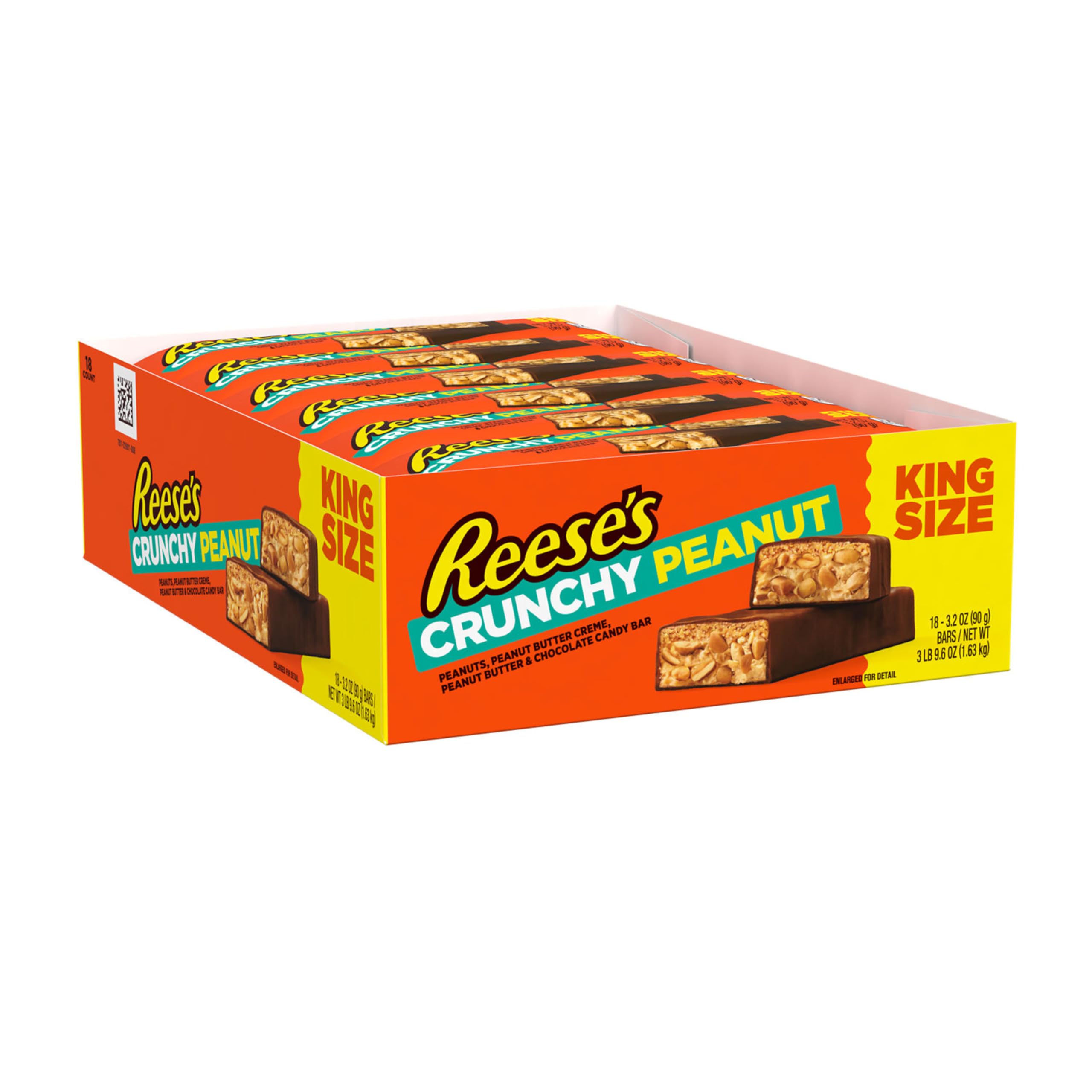 Reese's Crunchy Peanut Bars ingredients glimpse with peanuts and chocolate.