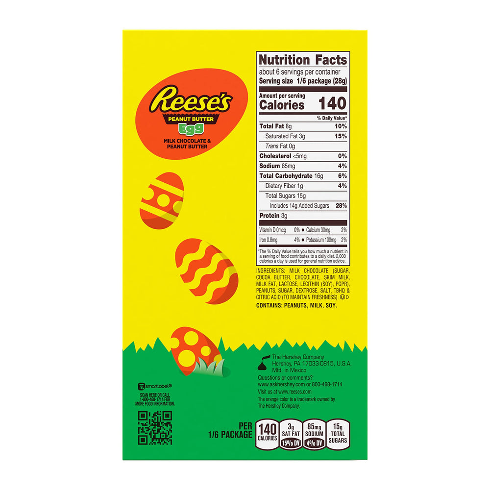 REESE'S egg-shaped candy coating closeup highlights smooth milk chocolate shell.