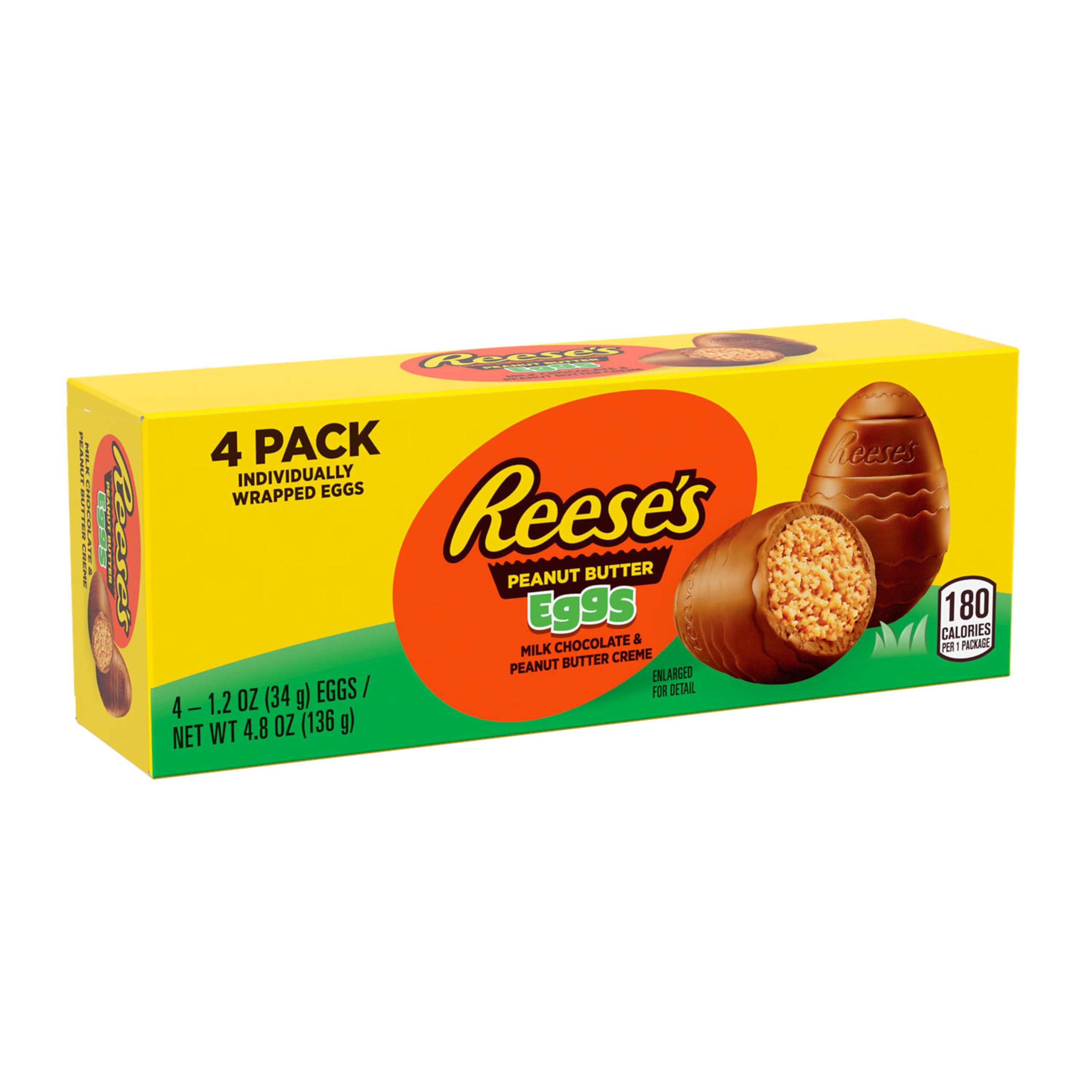 Reese's eggs arranged in an Easter basket, perfect for gifting.