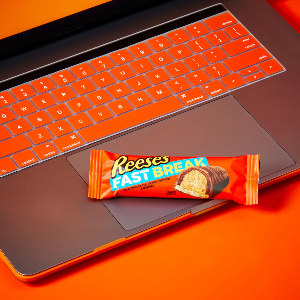 Reese's Fast Break bulk box shown in a break room setting.