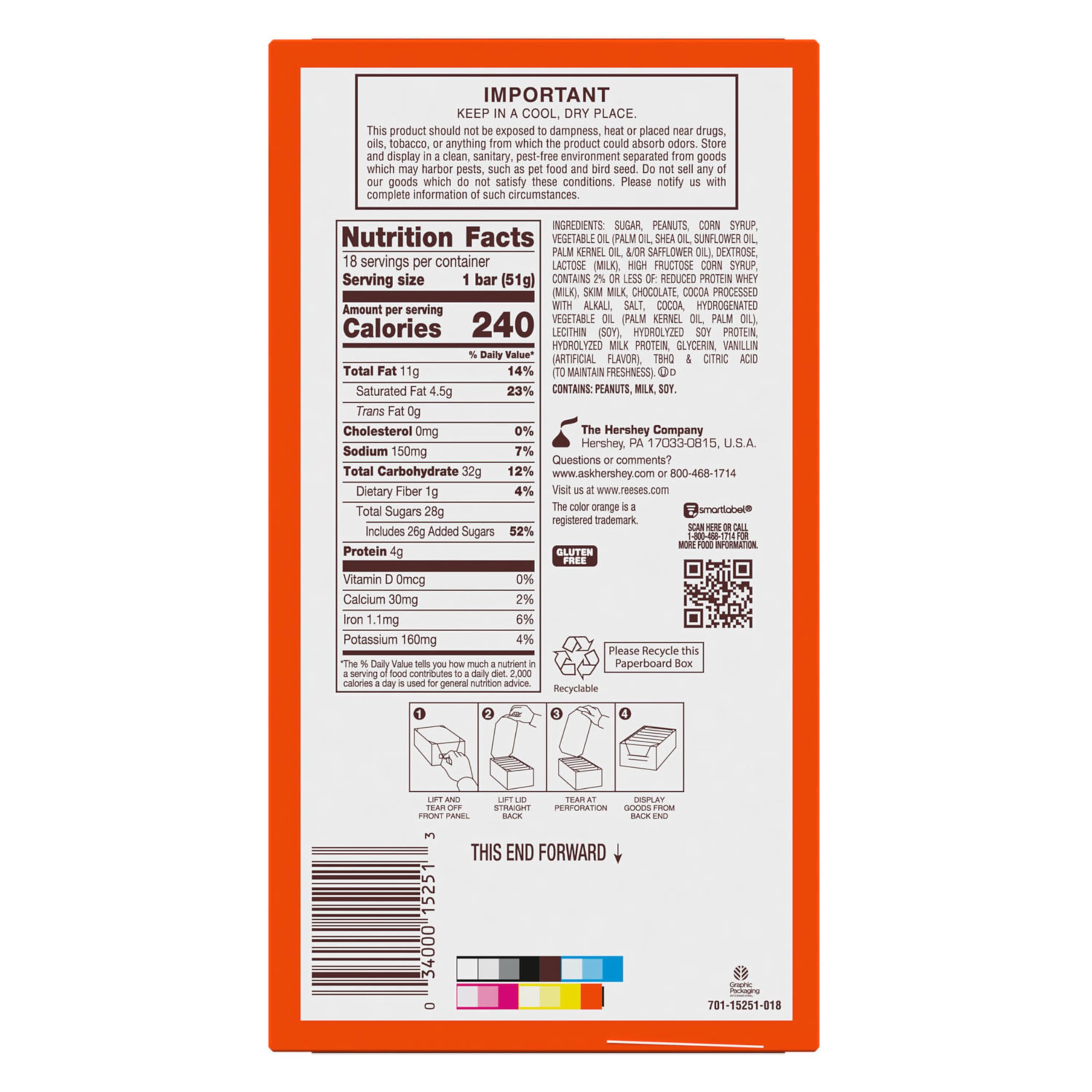Reese's Fast Break individually wrapped bars for lunches and on-the-go.