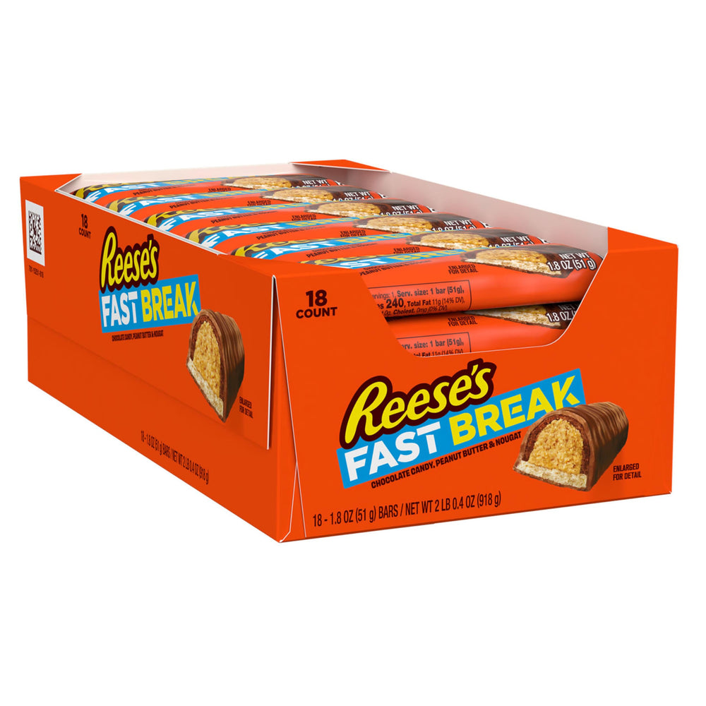 Reese's Fast Break peanut butter nougat bar suitable for fundraising and vending.