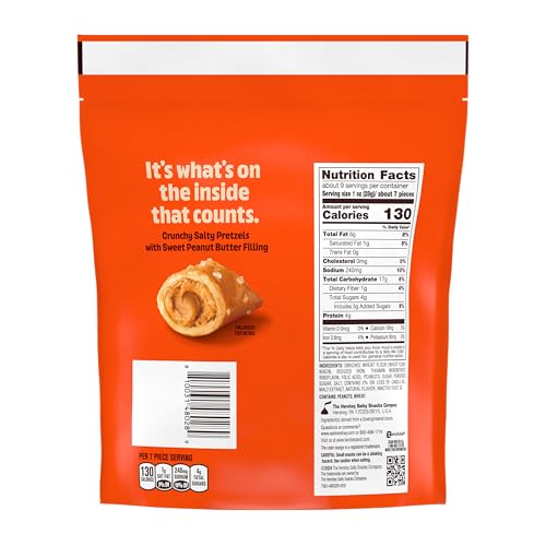 Reese's Filled Pretzels 9oz resealable bag shown for on-the-go snacking.