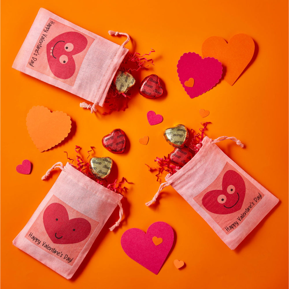 Reese's Hearts on a party table, perfect for sharing with guests.