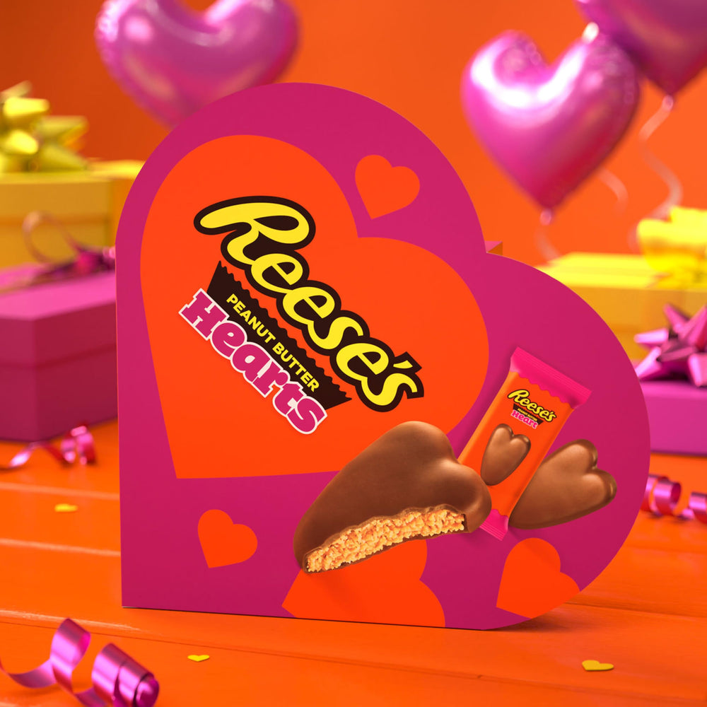 REESE'S individually wrapped hearts maintain freshness for gift baskets.