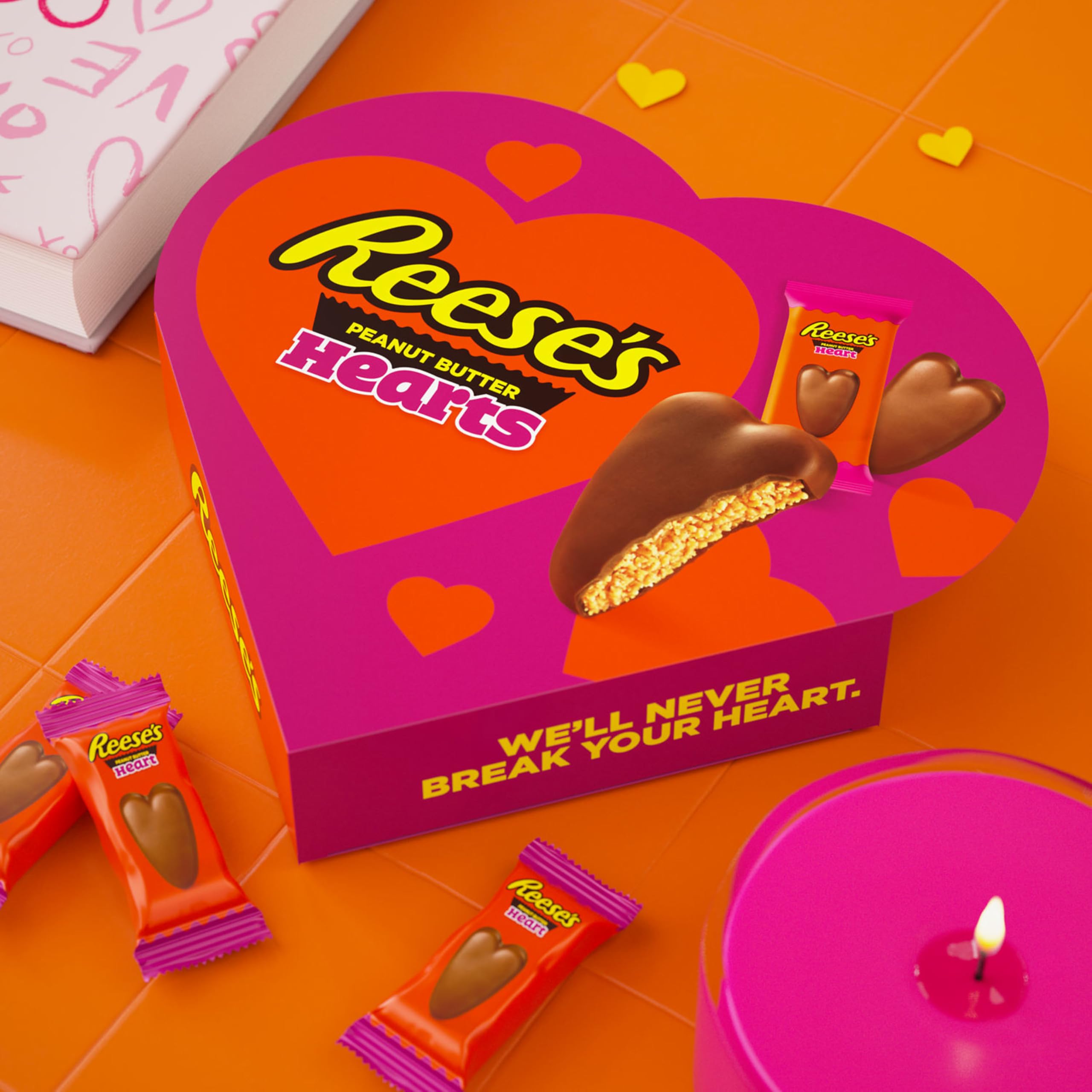 REESE'S kosher-certified milk chocolate hearts for easy gifting.
