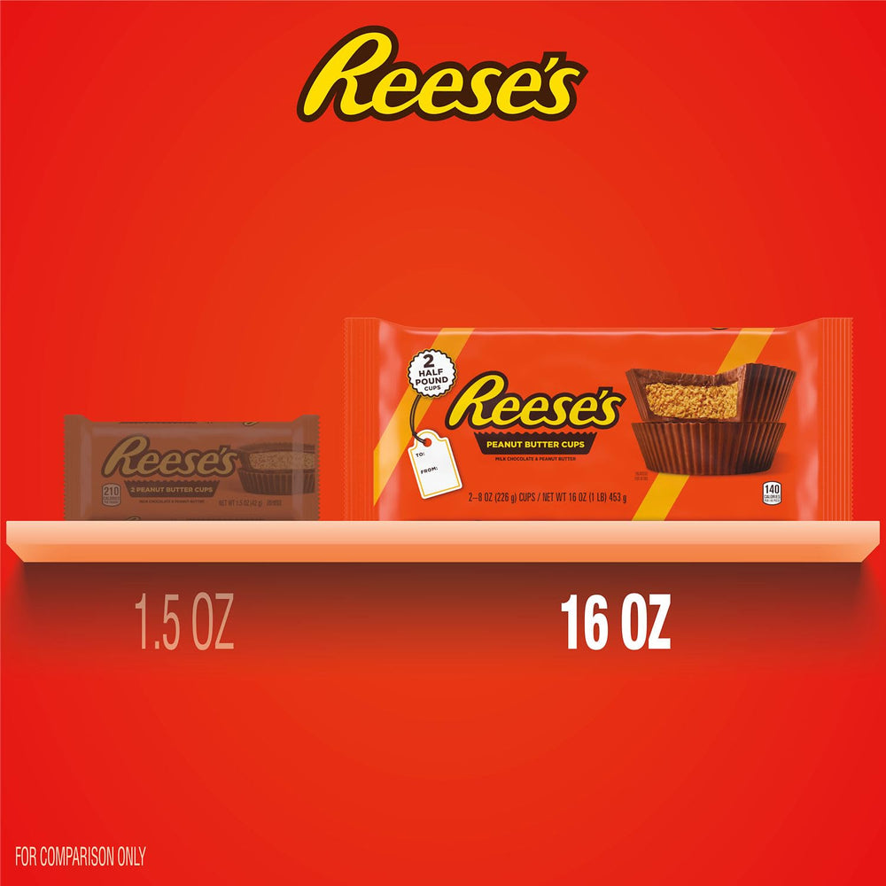 REESE'S Milk Chocolate Peanut Butter Cup Bar serving on plate for sharing.