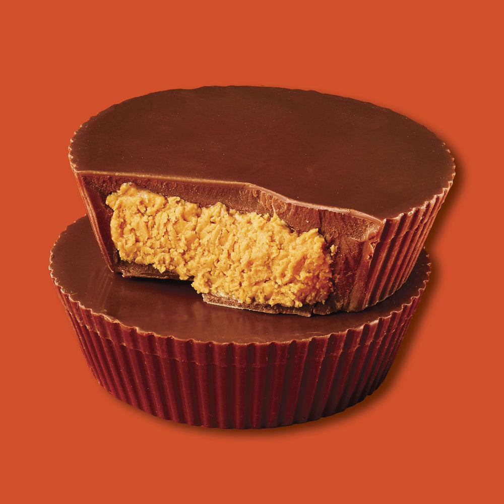 REESE'S Milk Chocolate Peanut Butter Cup Bar serving shot ready for movie night.