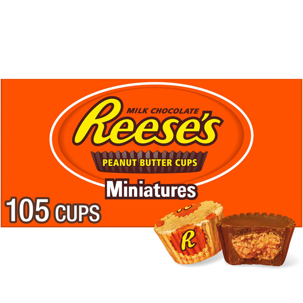 Reese's Miniatures bulk box with 105-pack display for parties and events