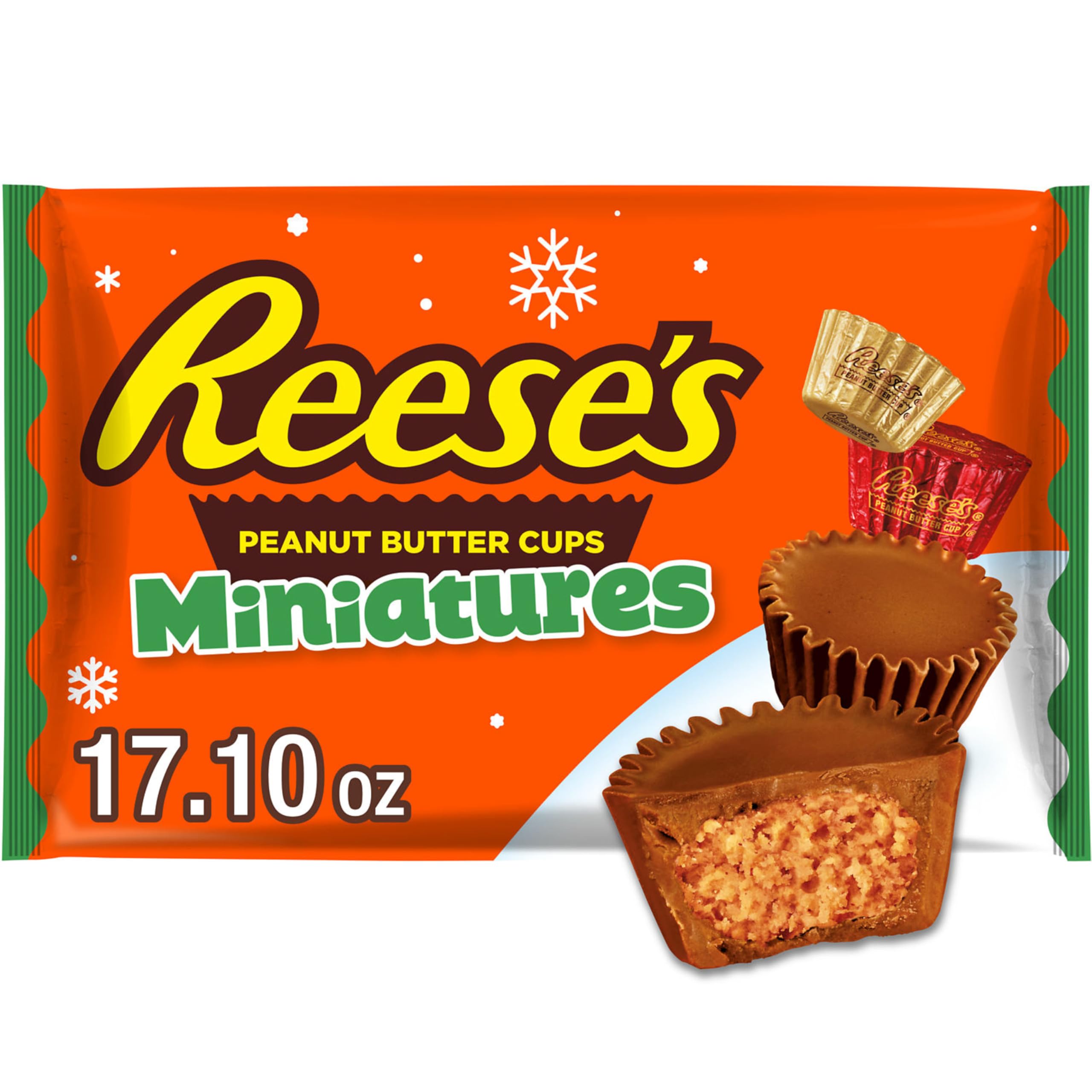 REESE'S Miniatures Christmas pack front view for gifts and celebrations.
