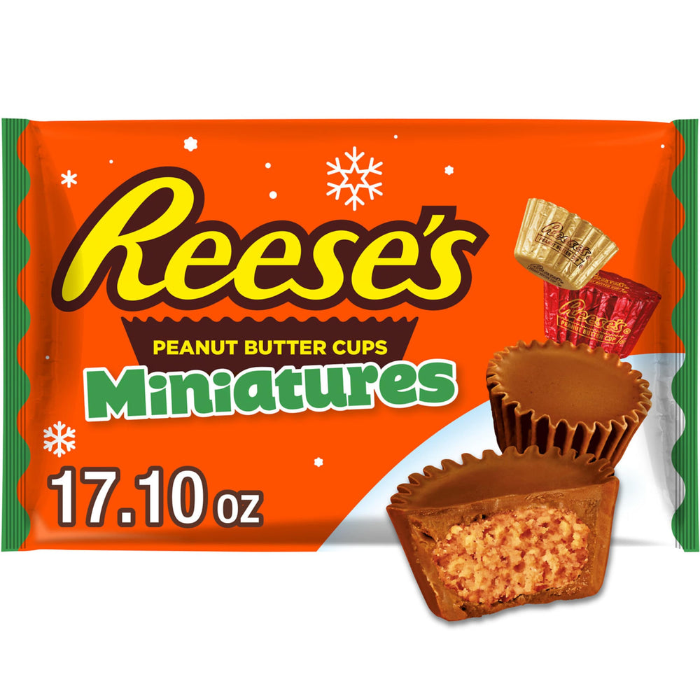 REESE'S Miniatures Christmas pack front view for gifts and celebrations.