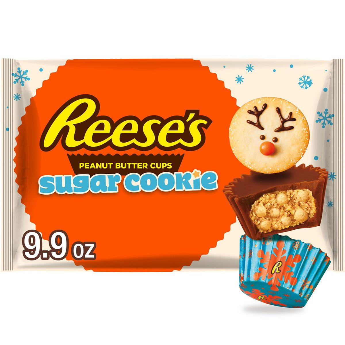 REESE'S Miniatures Sugar Cookie Cups bag ready for holiday snacking and sharing.