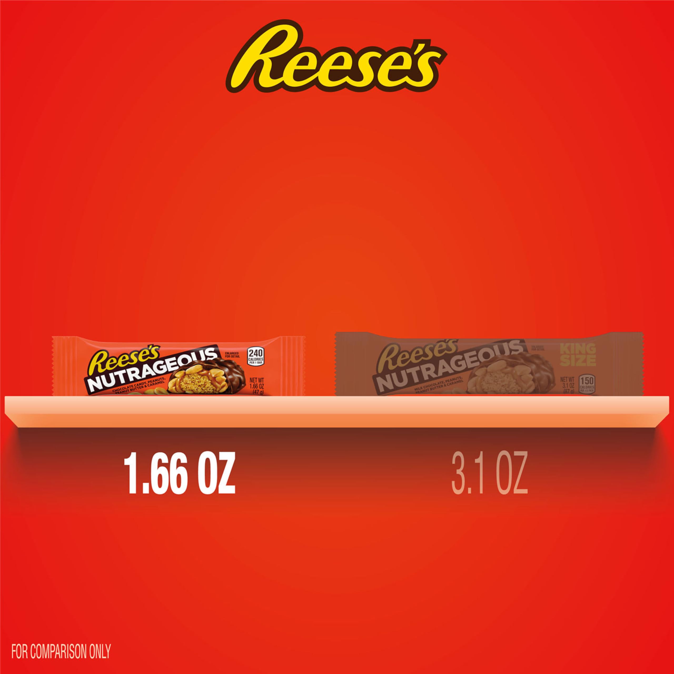 Individually wrapped REESE'S NUTRAGEOUS bars for easy sharing