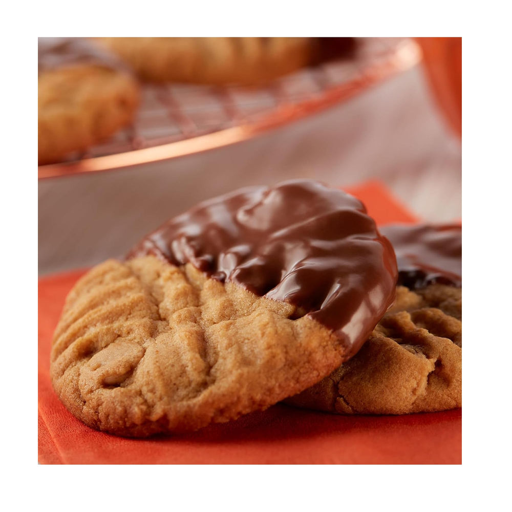 Reese's Peanut Butter Baking Chips folded into pancake batter