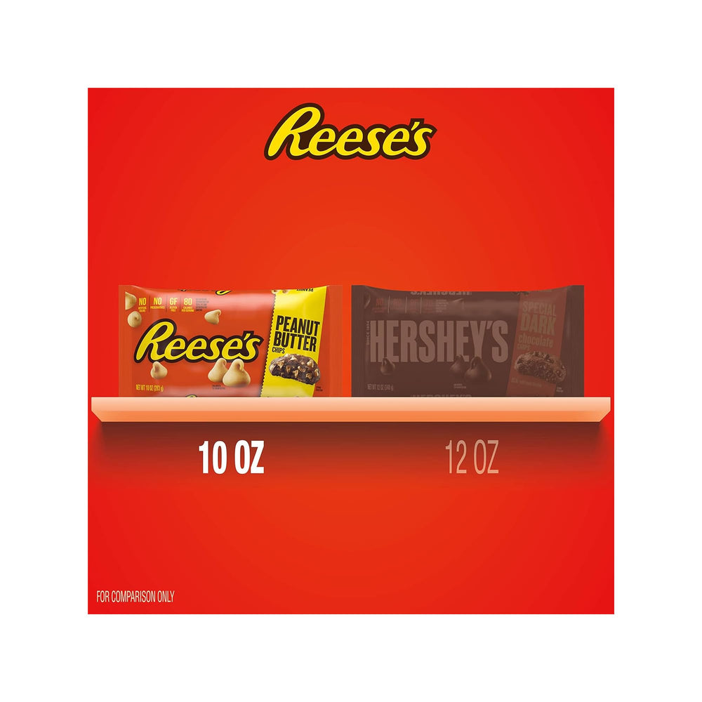 Reese's Peanut Butter Baking Chips snack ready to enjoy from bag, two-pack