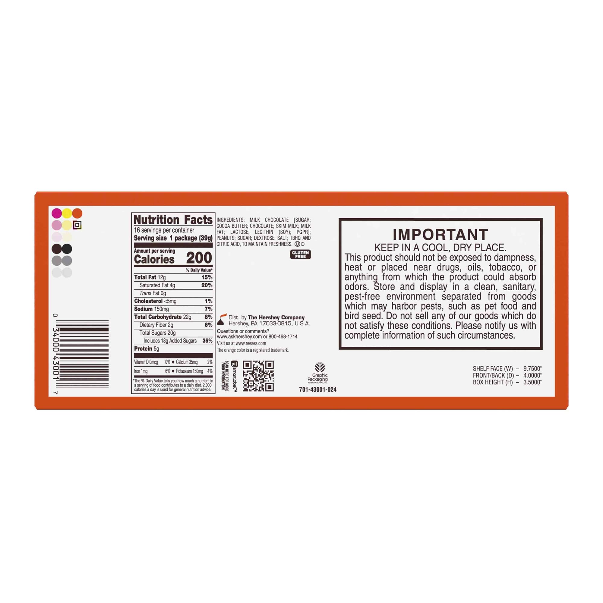 Reese's Peanut Butter Big Cup 1.4oz pack shot; ideal party or gifting option.