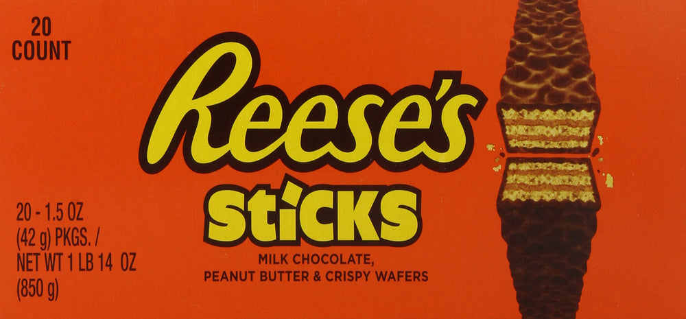 REESE'S Peanut Butter Sticks broken apart to reveal layers