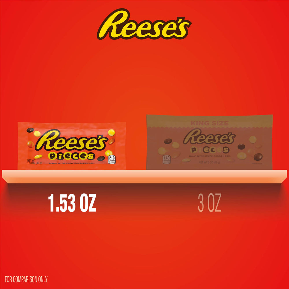 Close-up of Reese's Pieces colorful shells in macro view