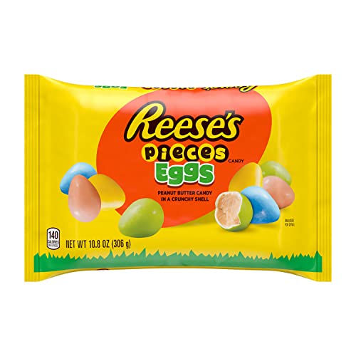 Crunchy shell candy with peanut butter center and pastel coloring for Easter.