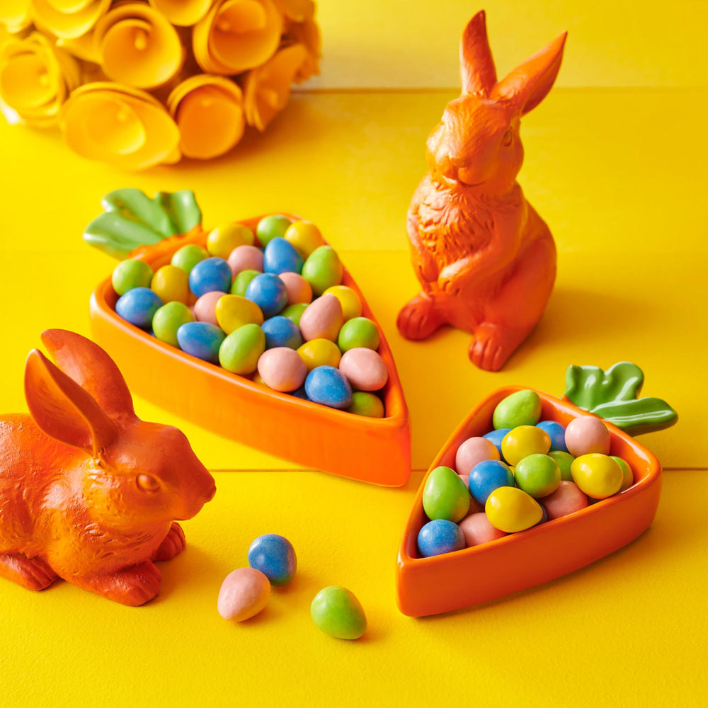 Open bag of pastel Reese's Pieces eggs ready for quick snacking.